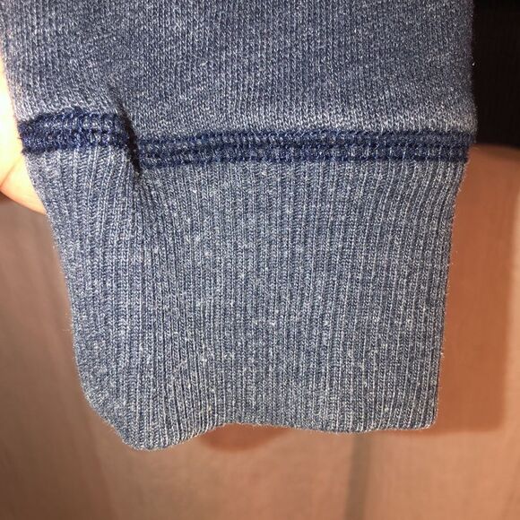 Hollister M Navy White Cotton Blend Hoodie with a Kangaroo Pocket - Picture 7 of 13